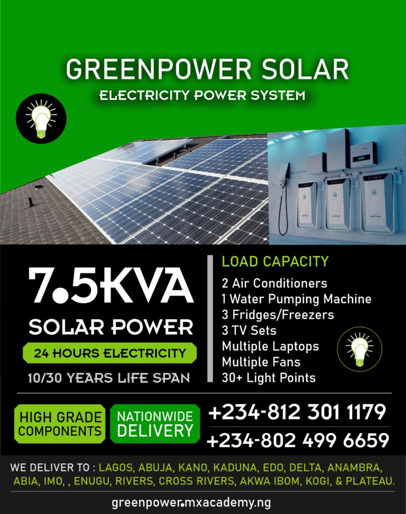 Greenpower Solar 7.5KVA